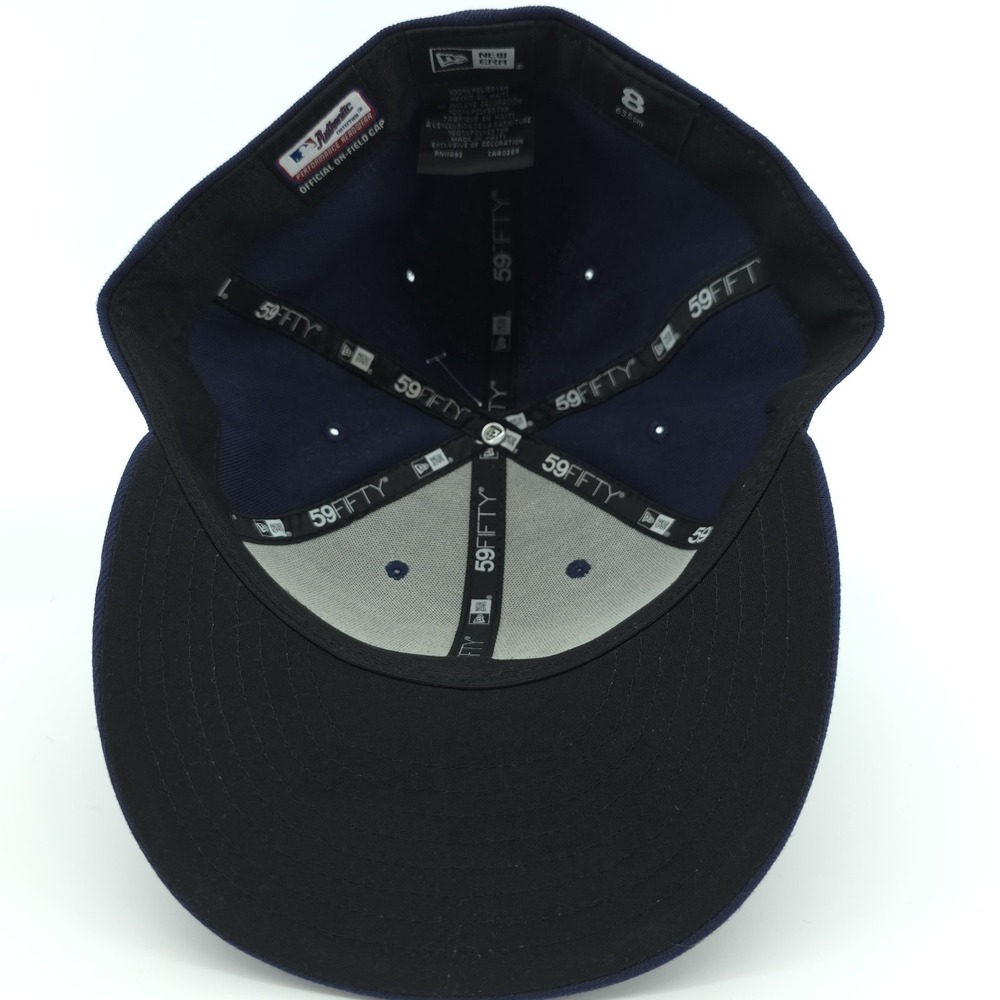 New‎ Era 59Fifty Milwaukee Brewers Navy Blue Fitted Size 8 Low Profile Hat NEW - Picture 7 of 10